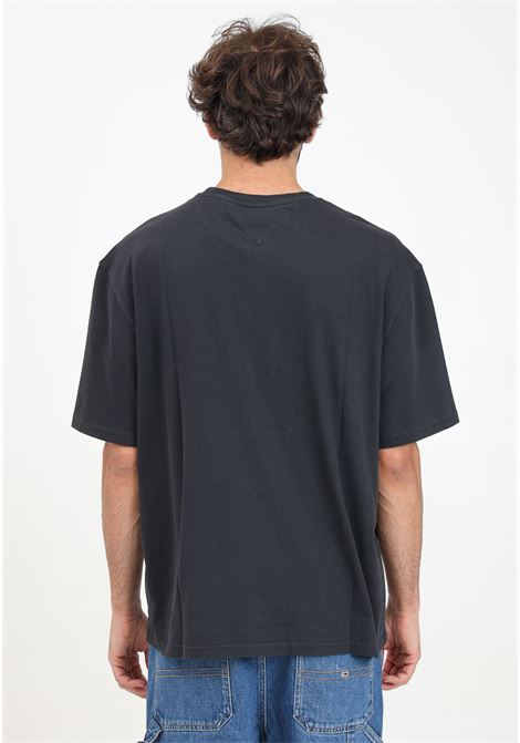 T-shirt manica corta nera da uomo con maxi stampa bandiera TOMMY JEANS | DM0DM18547BDSBDS
